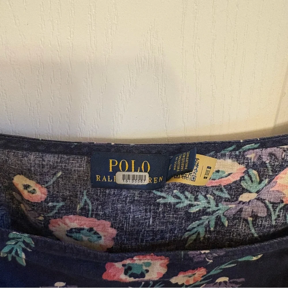 Polo Ralph Lauren Navy Floral Puff Sleeve Blouse - Picture 2 of 10